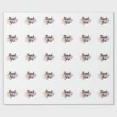 Papier Cadeau Merci Favor Floral (Plat)