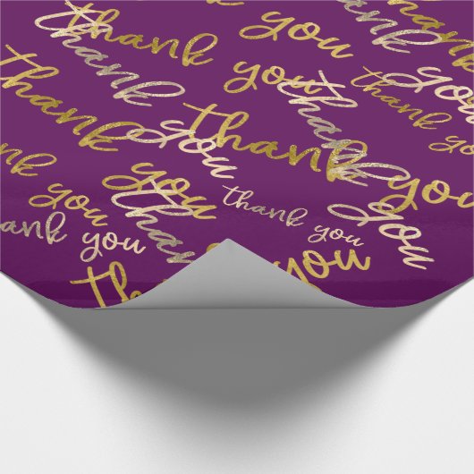 Papier Cadeau Merci Holographe Script Sirène Plum or (Coin)