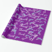 Papier Cadeau Merci Holographe Script Sirène rose violet (Déroulé)