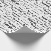 Papier Cadeau Merci le plus grand mot noir et blanc_petit (Coin)