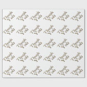 Papier Cadeau Merci Merci Golden Typography Texte élégant (Plat)