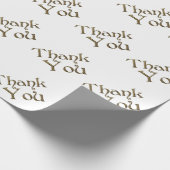 Papier Cadeau Merci Merci Golden Typography Texte élégant (Coin)