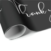 Papier Cadeau Merci moderne noir et blanc (Coin rond)