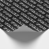 Papier Cadeau Merci noir et blanc motif cadeau moderne (Coin)