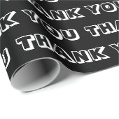 Papier Cadeau Merci noir et blanc motif cadeau moderne (Coin rond)