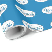 Papier Cadeau Merci Pour Les Affaires, Script Bleu (Coin rond)