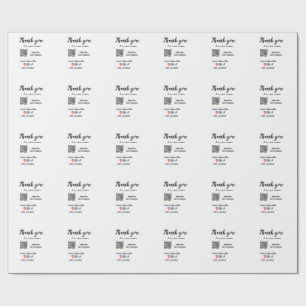 Papier Cadeau Merci pour votre commande ajouter q r coordonnées 