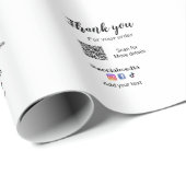 Papier Cadeau Merci pour votre commande ajouter q r coordonnées (Coin rond)