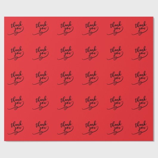 Papier Cadeau Merci Rouge Clair Classique Unique Simple (Plat)