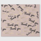 Papier Cadeau Merci Royal Ivory Gold Caligraphie Script Favorise (Plat)