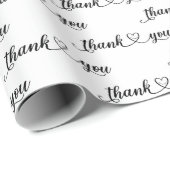 Papier Cadeau Merci Souriant Coeur sur blanc (Coin rond)