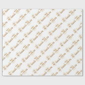 Papier Cadeau Merci. texte d'or (Plat)