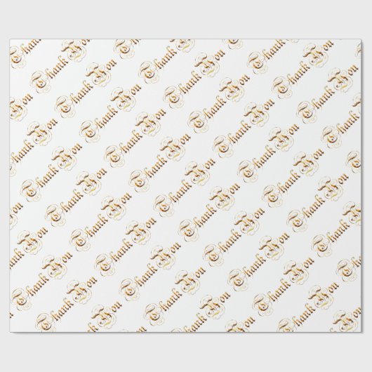 Papier Cadeau Merci. texte d'or (Plat)