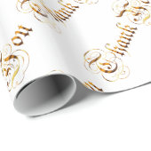 Papier Cadeau Merci. texte d'or (Coin rond)