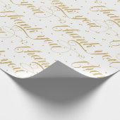 Papier Cadeau Merci typographie moderne points d'or (Coin)