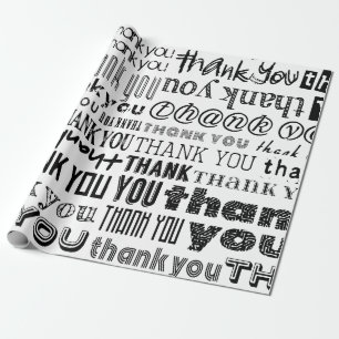 Papier Cadeau MERCI Typographie Spécialité Enveloppe cadeau
