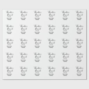 Papier Cadeau Merci un brunch nom date simple après mariage