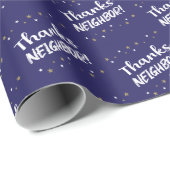 Papier Cadeau Merci Voisin ! avec Stars (Coin rond)