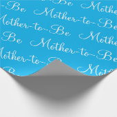 Papier Cadeau Mère à être Baby shower de script bleu (Coin)