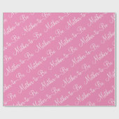 Papier Cadeau Mère à être Baby shower de script rose (Plat)