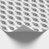 Papier Cadeau Mère aide perpétuelle Noir et blanc élégant (Coin)