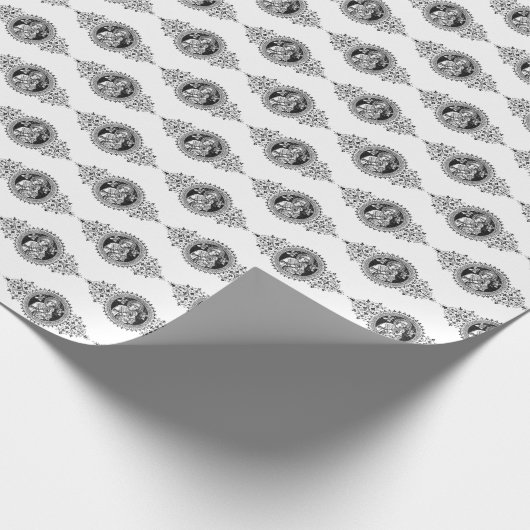 Papier Cadeau Mère aide perpétuelle Noir et blanc élégant (Coin)