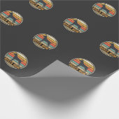 Papier Cadeau Mère Boxer Rétro Coucher de Soleil Chien (Coin)