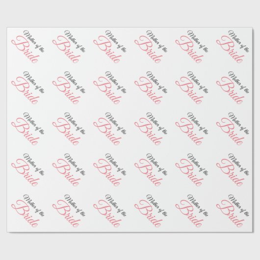 Papier Cadeau Mère de mariée Script rose (Couture)