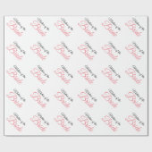 Papier Cadeau Mère de mariée Script rose (Plat)