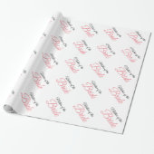 Papier Cadeau Mère de mariée Script rose (Déroulé)