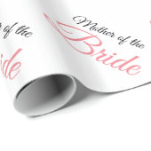 Papier Cadeau Mère de mariée Script rose (Coin rond)