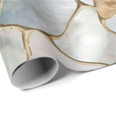 Papier Cadeau Mère de perle et de cellules d'or abstrait (Coin rond)