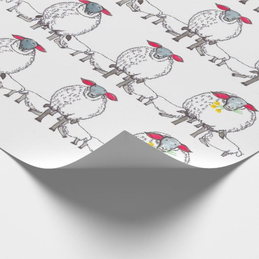 Papier Cadeau Mère et bébé Moutons de Noël (Coin)