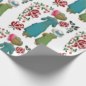 Papier Cadeau Mère Fille Duo Roses Rouges Fleurie (Coin)