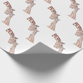 Papier Cadeau Mère girafe avec bébé aquarelle Safari mignon (Coin)