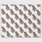 Papier Cadeau Mère Giraffe avec Bébé Giraffe (Plat)