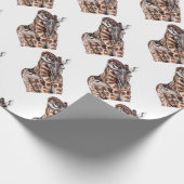 Papier Cadeau Mère Giraffe avec Bébé Giraffe (Coin)