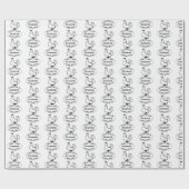 Papier Cadeau Mère Hen nichant sur l'oeuf monogramme (Plat)