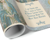 Papier Cadeau Mère Mary de Vierge avec des lis et la prière (Coin rond)