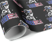 Papier Cadeau Merica Trump American Flag États-Unis (Coin rond)