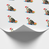 Papier Cadeau Merlin Chat de Noël mignon (Coin)