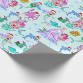 Papier Cadeau Mermaid Celebrating Christmas With Friends (Coin)