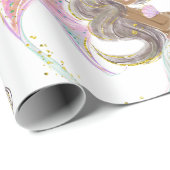 Papier Cadeau Mermaid Future Maman Baby shower. Sous La Mer. (Coin rond)