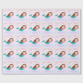 Papier Cadeau Mermaid Noël Purple Gold Parties scintillant perso (Plat)