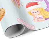 Papier Cadeau Mermaid Père Noël Motif Noël (Coin rond)