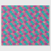 Papier Cadeau Mermaid Scales Parties scintillant Violet Fuchsia  (Plat)