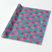Papier Cadeau Mermaid Scales Parties scintillant Violet Fuchsia  (Déroulé)
