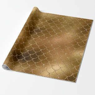 Papier Cadeau Mermaid Scales Unicorn Parties scintillant métalli