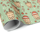 Papier Cadeau Merry Boba Time (Coin rond)