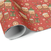 Papier Cadeau Merry Boba Time (Coin rond)